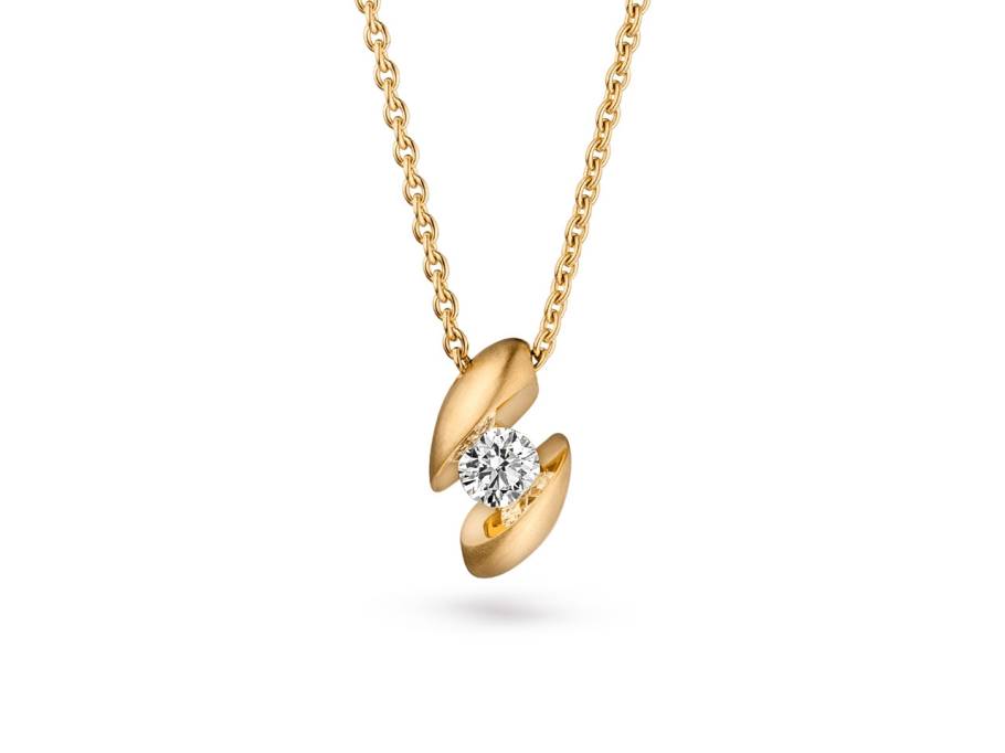 Calla 1 Collier  Gelbgold mit Brillant 0,25