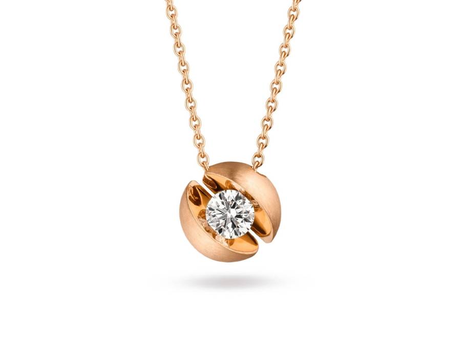  Calla Collier Roségold mit Brillant 0,50
