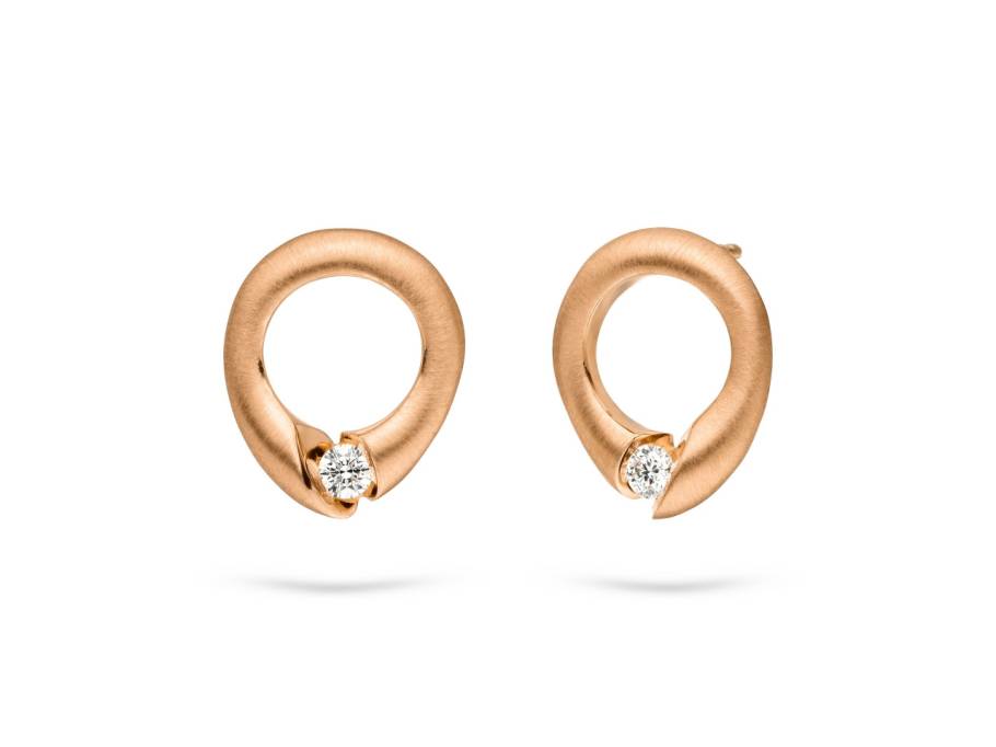 Calla O1 Ohrstecker  Roségold mit Brillanten 0,20