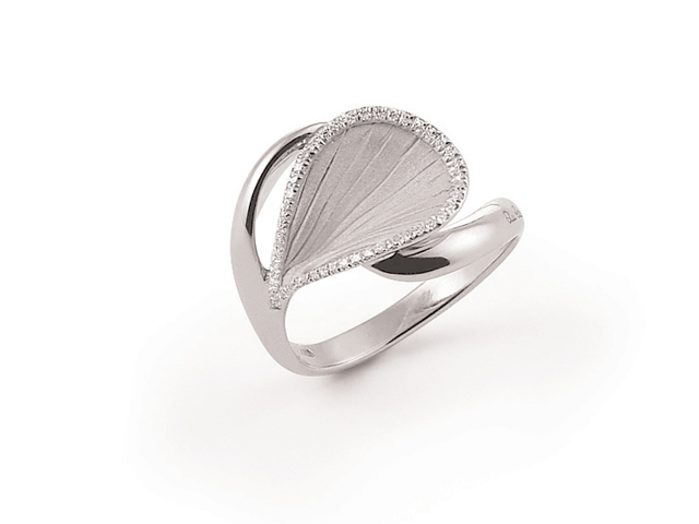 Goccia Ring White Ice Gold mit Brllanten 0,110ct