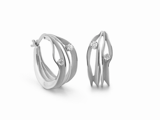 Dunes Creolen White Ice Gold mit Brillanten 0,220ct