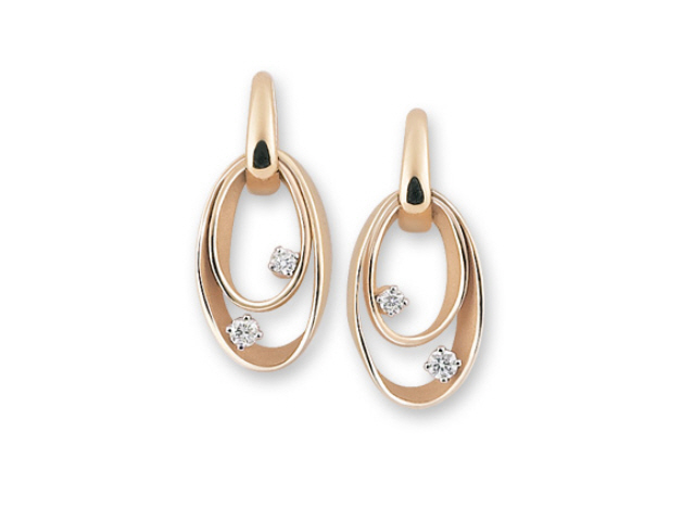 Dunes Ohrschmuck Orange Apricot Gold mit Brillanten 0,160ct