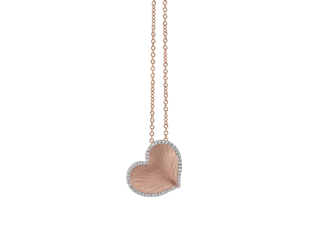 Lovely Kette mit Anhänger Pink Champagne Gold mit Brillanten 0,130ct
