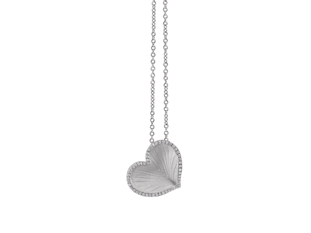 Lovely Kette mit Anhänger White Ice Gold mit Brillanten 0,130ct