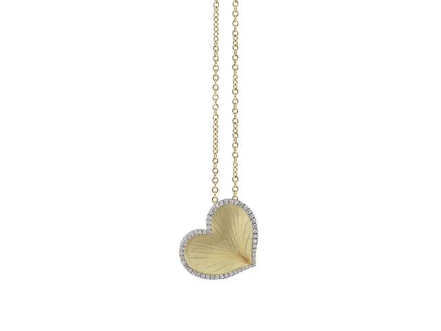 Lovely Kette mit Anhänger Lemon Bamboo Gold mit Brillanten 0,130ct