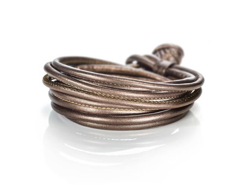 Armband Leder gold