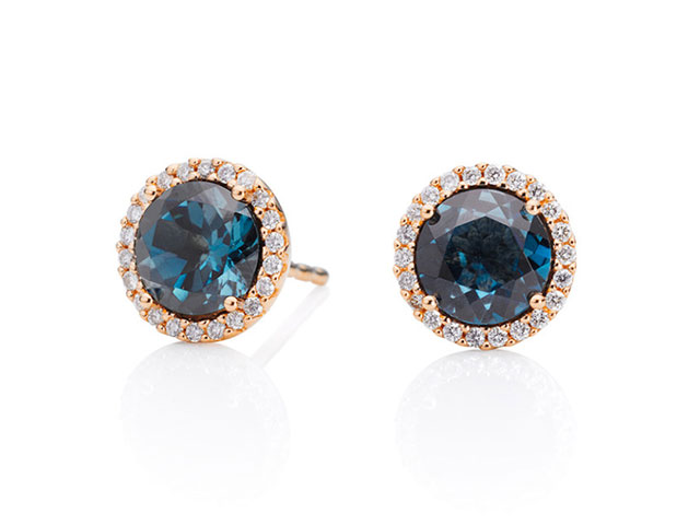 Espressivo Ohrstecker Roségold London Blue Topas