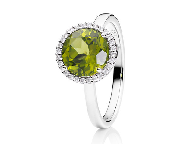 Espressivo Damenring groß Weißgold Peridot