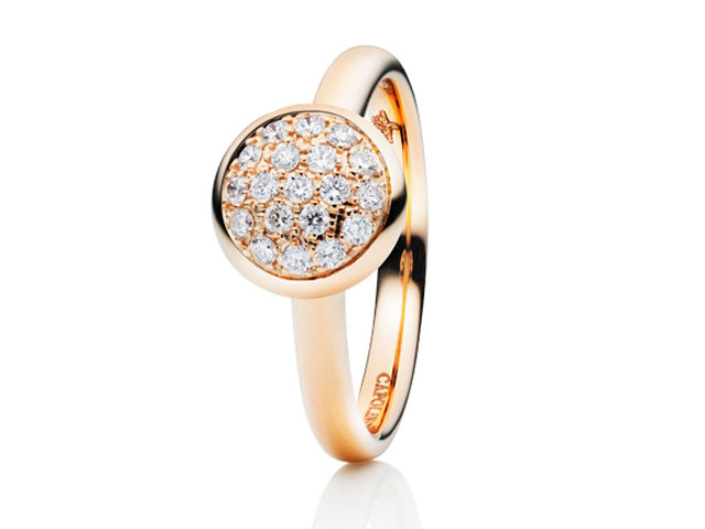 Dolcini Ring Roségold Diamant Pavée groß