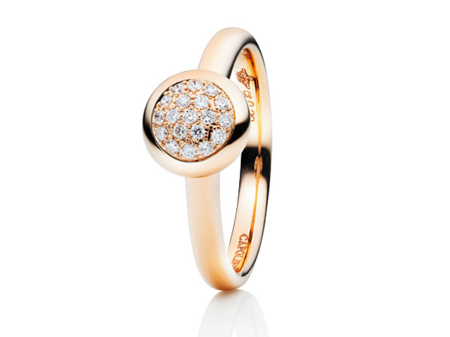 Dolcini Ring Rotgold Diamant Pavée klein