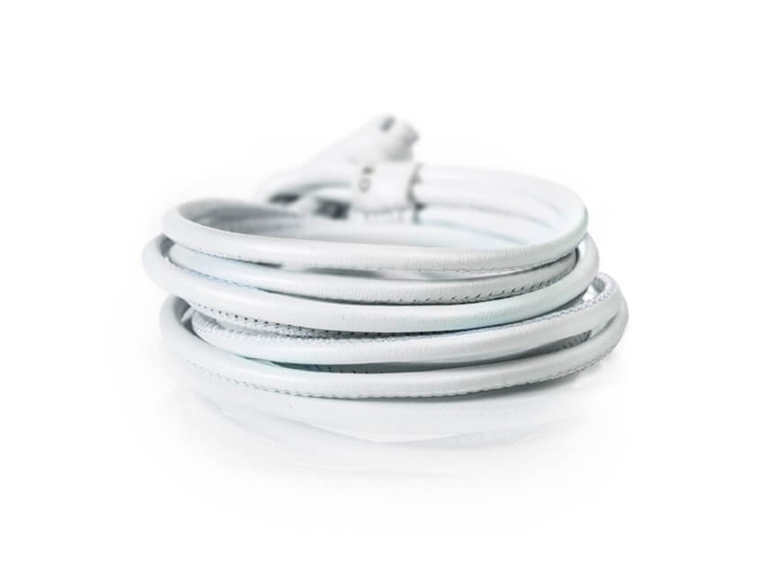 Armband Leder weiß