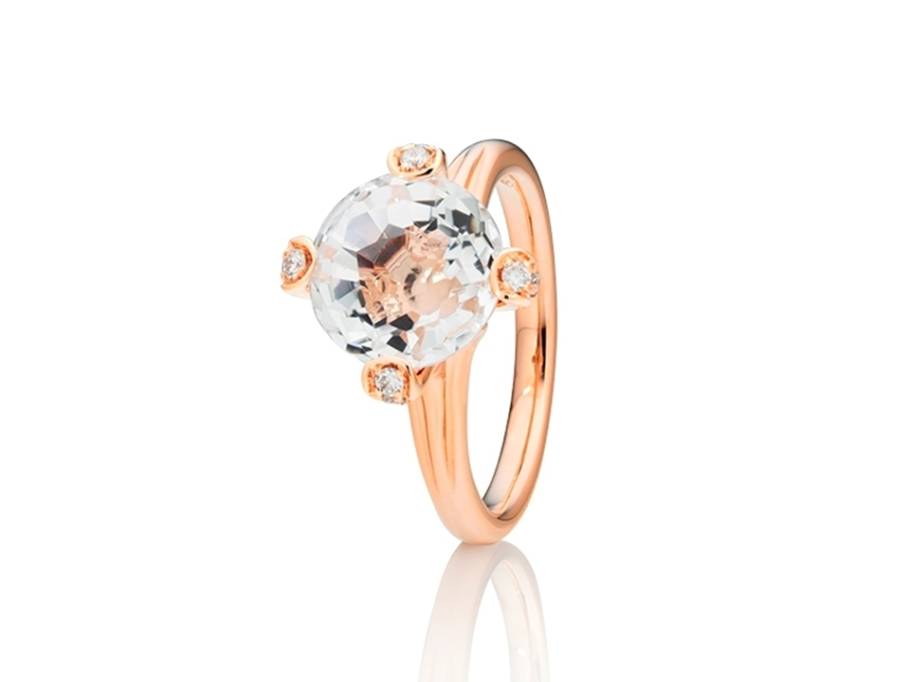 Capriccio Ring Roségold Bergkristall 14 mm