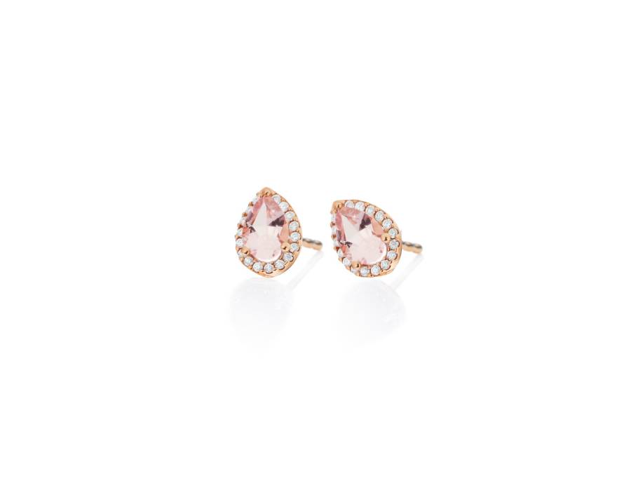 Espressivo Jennifer Ohrstecker Roségold mit rosanem Morganit und Brillanten 0,060ct