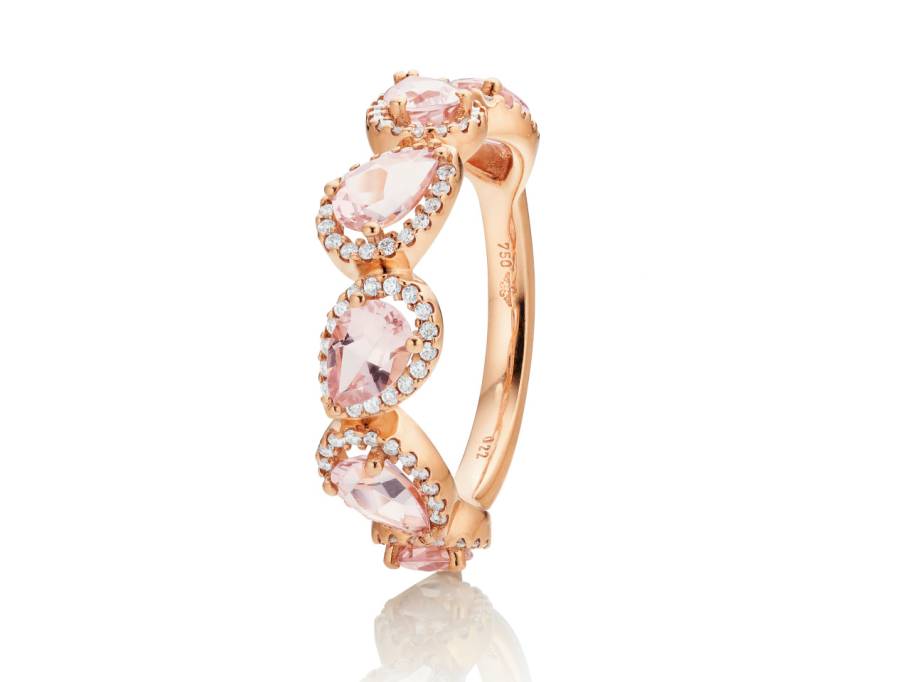 Espressivo Jennifer Ring Roségold mit rosanem Morganit und Brillanten 0,210ct