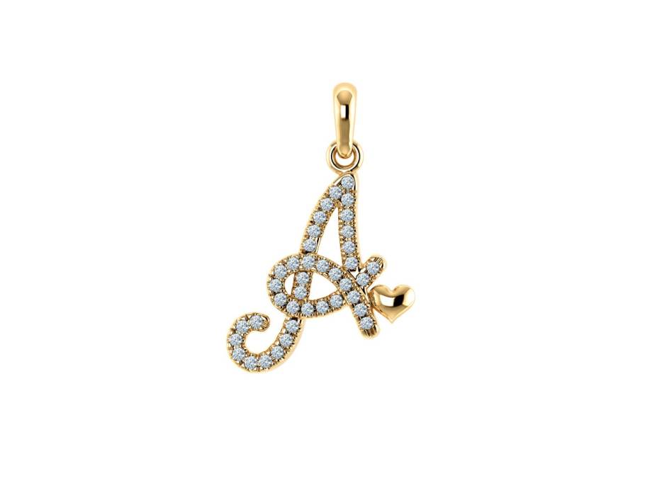 Poesia Anhänger Buchstabe Gelbgold mit Brillanten 0,160ct