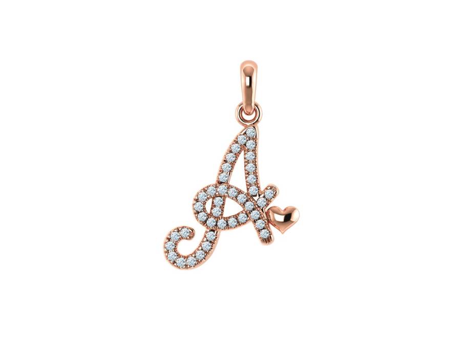 Poesia Anhänger Buchstabe Rotgold mit Brillanten 0,160ct