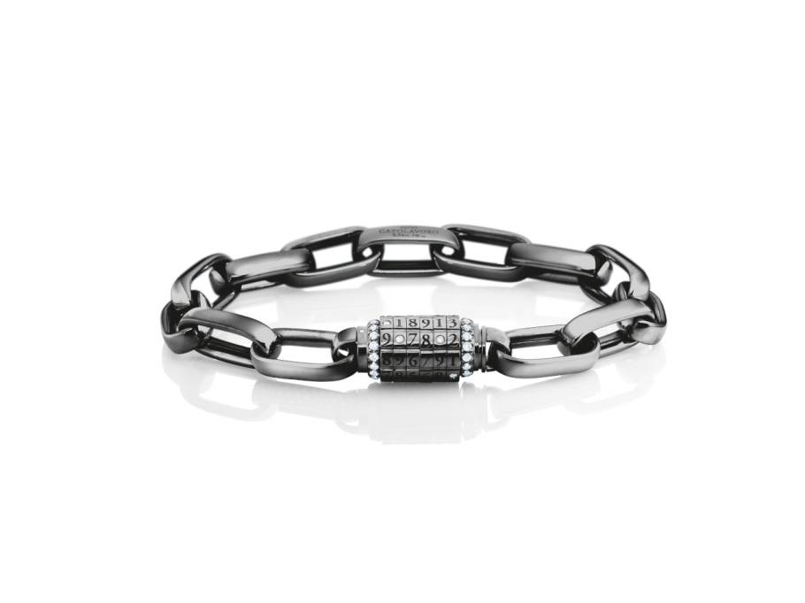 Love Lock 01 Armband Weißgold Schwarz rhodiniert 19cm mit Brillanten 0,323ct