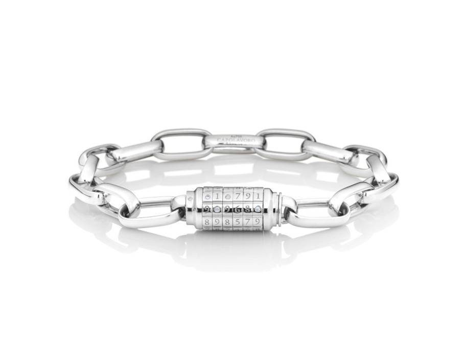 Love Lock 02 Armband Weißgold 17cm mit Brillanten 0,033ct