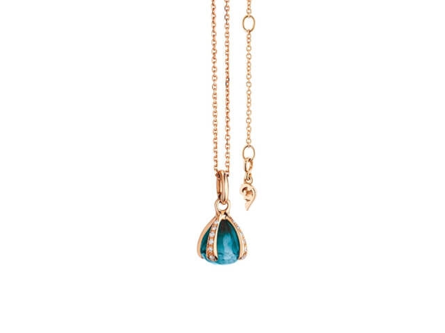 Capriccio Anhänger Roségold London Blue Topas  8,0 mm