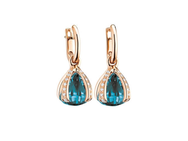 Capriccio Ohrhänger Roségold London Blue Topas
