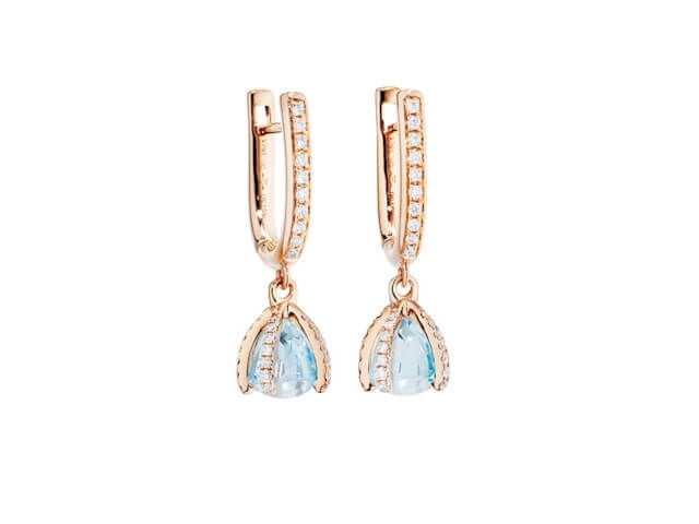 Capriccio Ohrhänger Roségold Sky Blue Topas