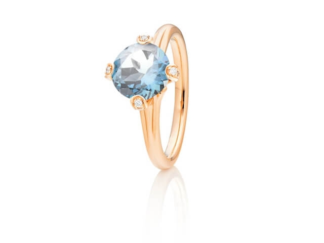 Capriccio Ring Roségold Sky Blue Topas  8 mm