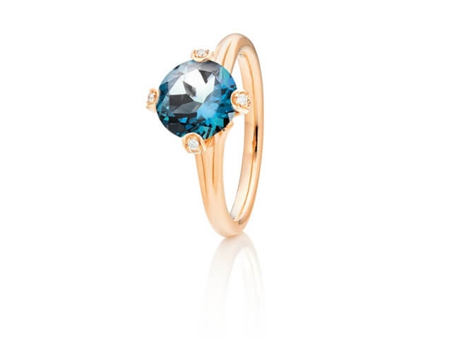 Capriccio Ring Roségold London Blue Topas  8 mm