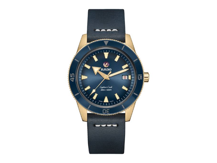 Captain Cook Bronze blau Lederband