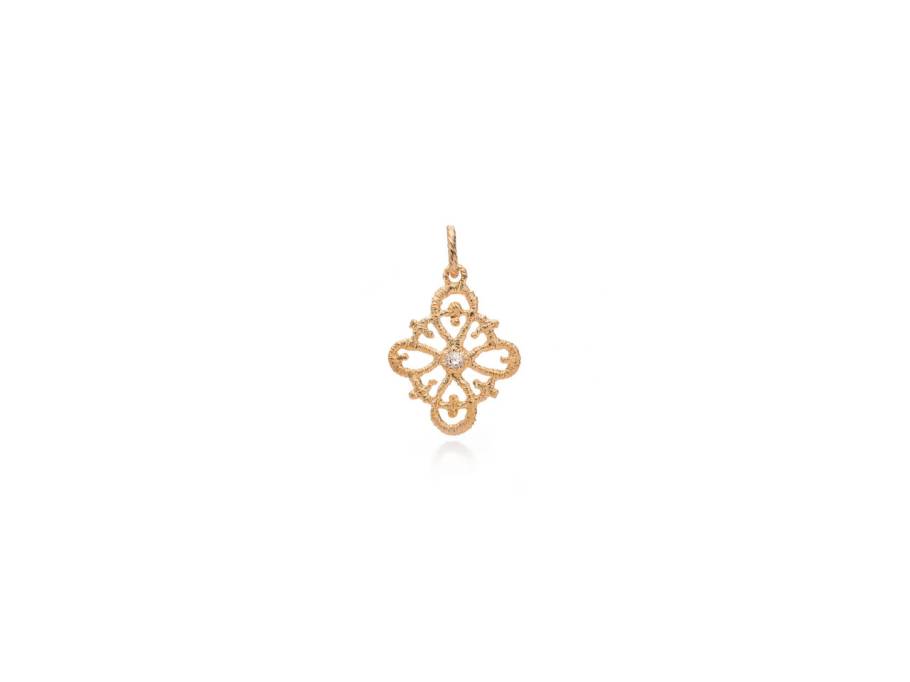 Carmina Anhänger Roségold 26x12mm mit Brillant champagner
