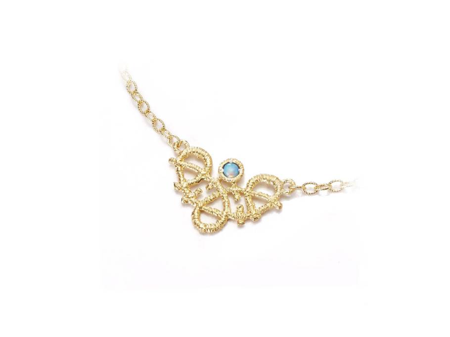 Carmina Collier Gelbgold 43cm mit Opal