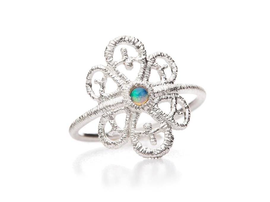 Carmina Ring Silber 20mm mit Opal