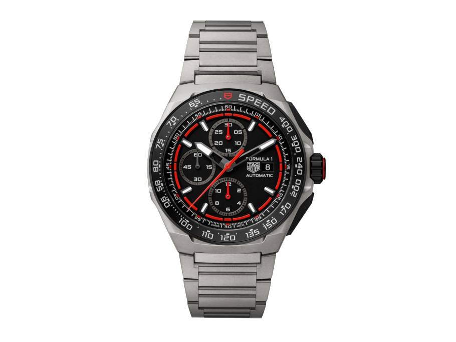 Formula 1 Chronograph Automatik Titan 44mm schwarzes Zifferblatt Titanband