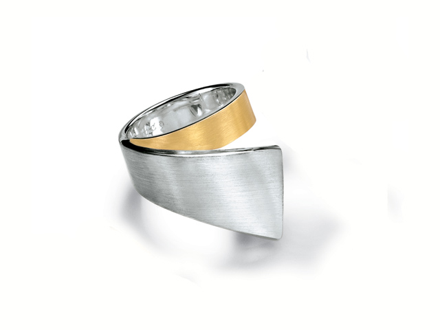 Silber Classics 9: Ring Silber mit Gelbgold
