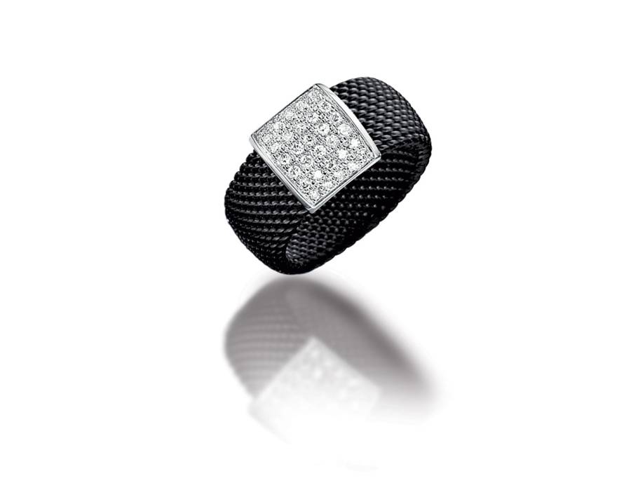 Creation  Milanaise   Muster Quadrat soft Ring