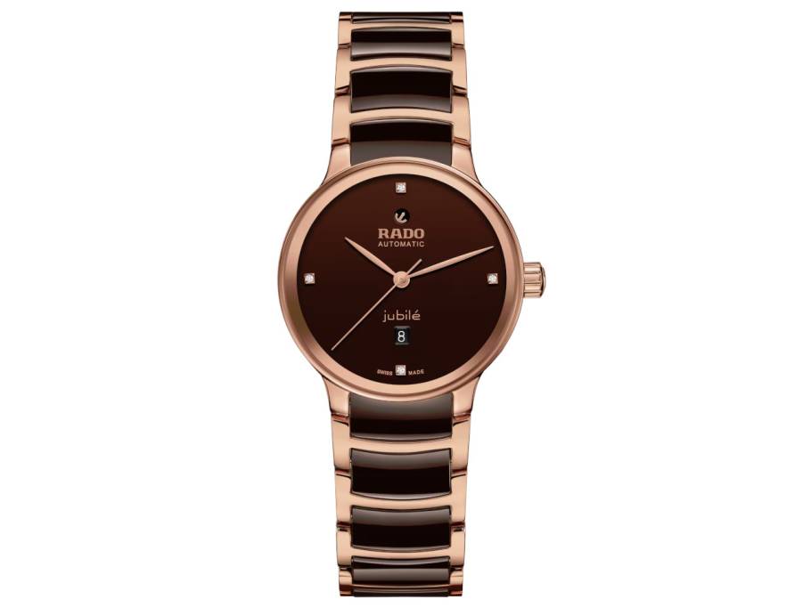  Centrix Automatik Diamonds Keramik braun Edelstahl roségold PVD 31mm braun Keramik- & Edelstahlband roségold PVD