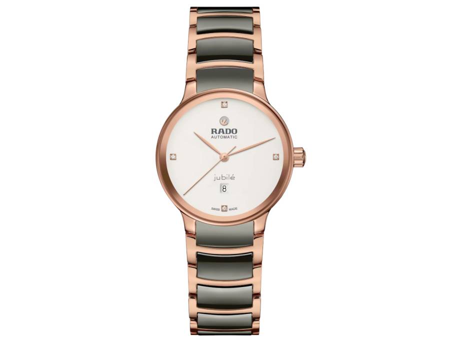  Centrix Automatik Diamonds Keramik grau Edelstahl roségold PVD 31mm weiß Keramik- & Edelstahlband roségold PVD