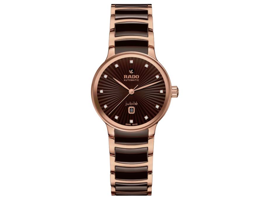 Centrix Automatik Diamonds Keramik braun Edelstahl roségold PVD 31mm braun Keramik- & Edelstahlband roségold PVD