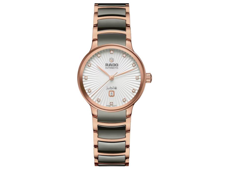  Centrix Automatik Diamonds Keramik grau Edelstahl roségold PVD 31mm weiß Keramik- & Edelstahlband roségold PVD