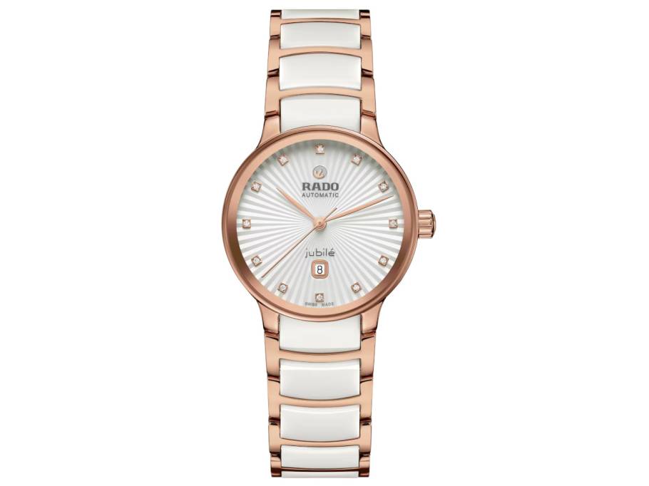  Centrix Automatik Diamonds Keramik weiß Edelstahl roségold PVD 31 mm weiß Keramik- & Edelstahlband roségold PVD