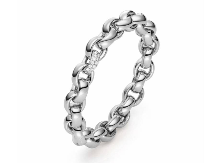 ChaCha Armband Weißgold 11mm Pavé