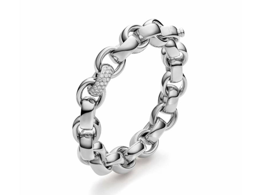 ChaCha Armband Weißgold 14mm Pavé