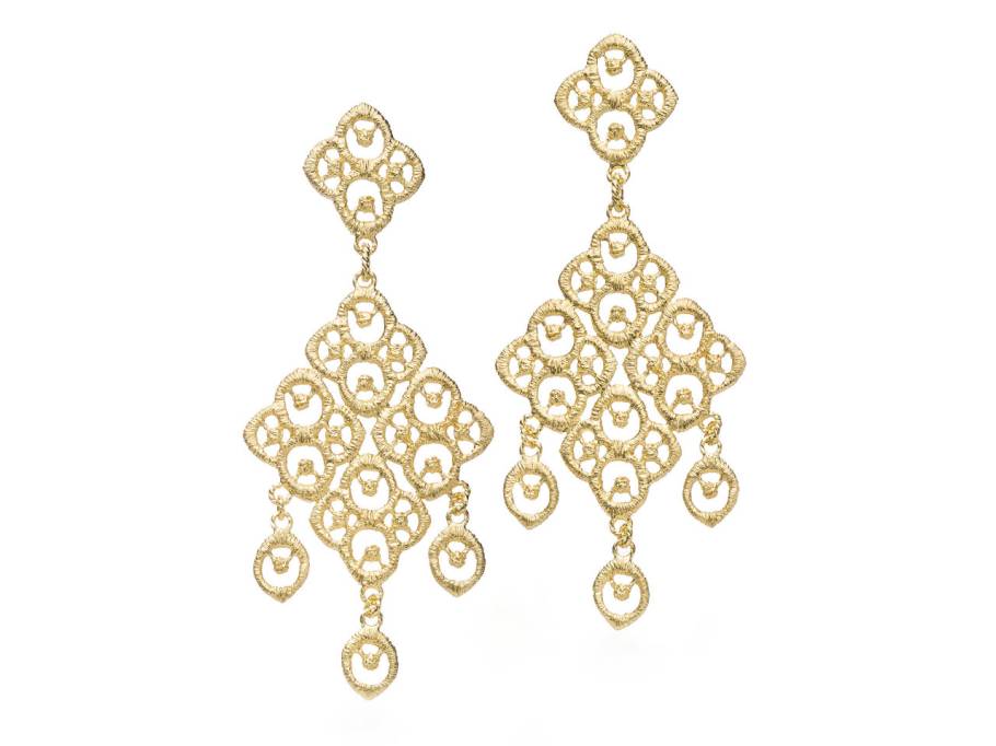 Chiara Chandelier Ohrhänger Silber vergoldet 7,5cm