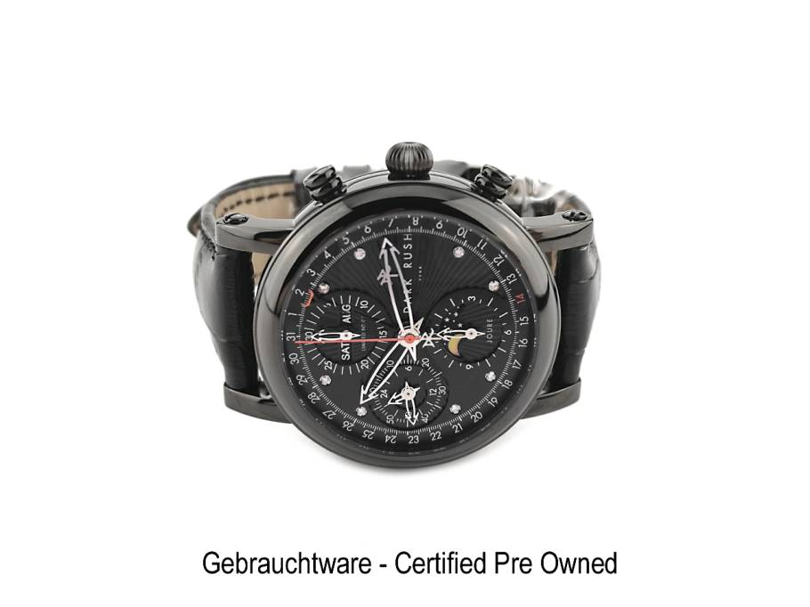 Christiaan v.d. Klaauw GTS Dark Rush Chronograph Automatik Edelstahl PVD-Schwarz 40mm schwarzes Zifferblatt Lederband Full Set Occasion Neu