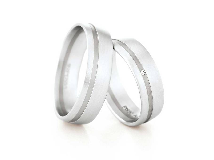 Trauring Paar Nr.  56 Platin mit Weißgold