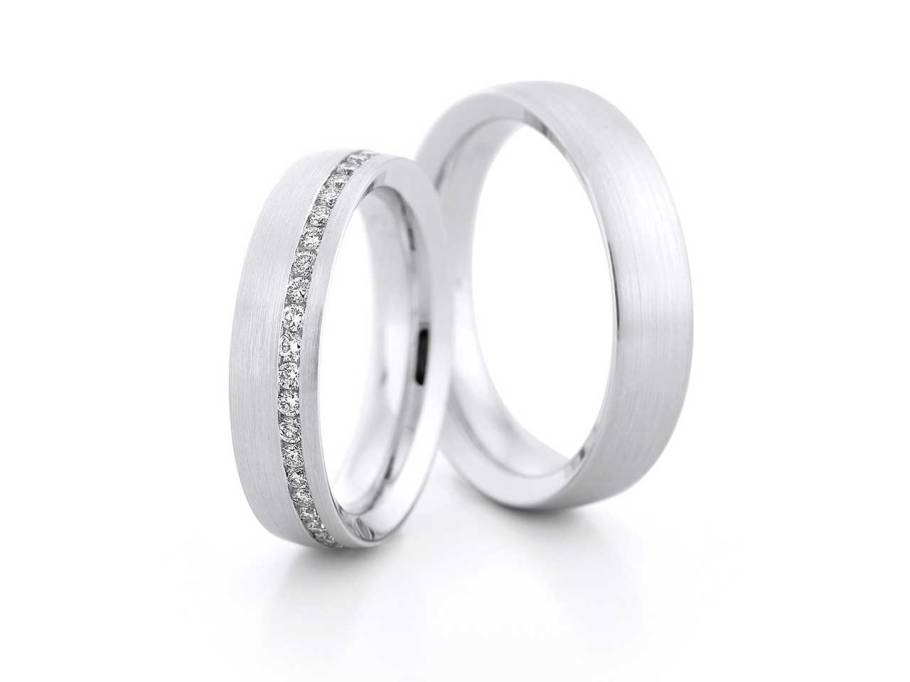 Trauring Paar Nr.  57 Weißgold