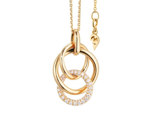 Cielo Collier groß Gelbgold mit Brillanten
