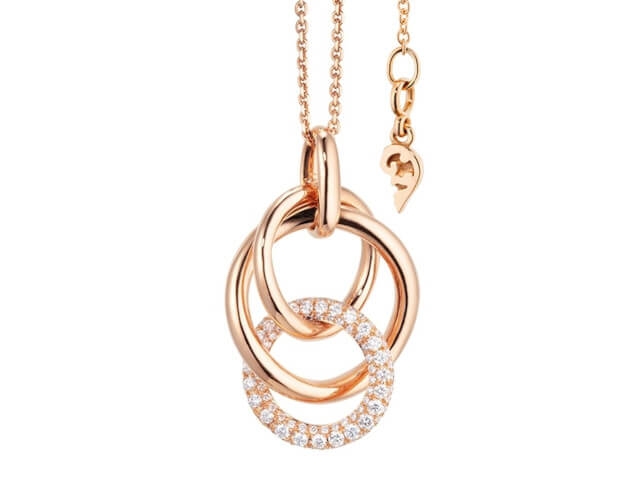 Cielo Collier groß Roségold mit Brillanten