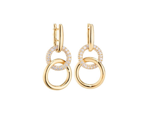 Cielo Ohrhänger Gelbgold mit Brillanten pavé gefasst