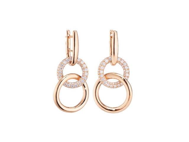Cielo Ohrhänger Roségold mit Brillanten pavé gefasst