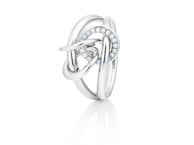 Cielo Ring  schmal  Weißgold mit Brillanten